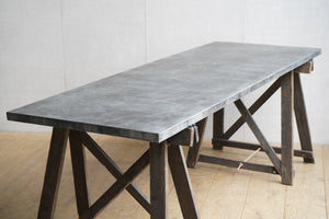 Zinc Topped Trestle Table