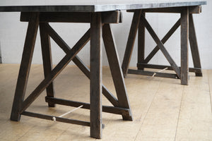 Zinc Topped Trestle Table