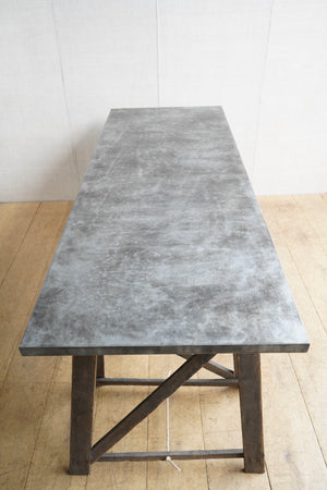 Zinc Topped Trestle Table