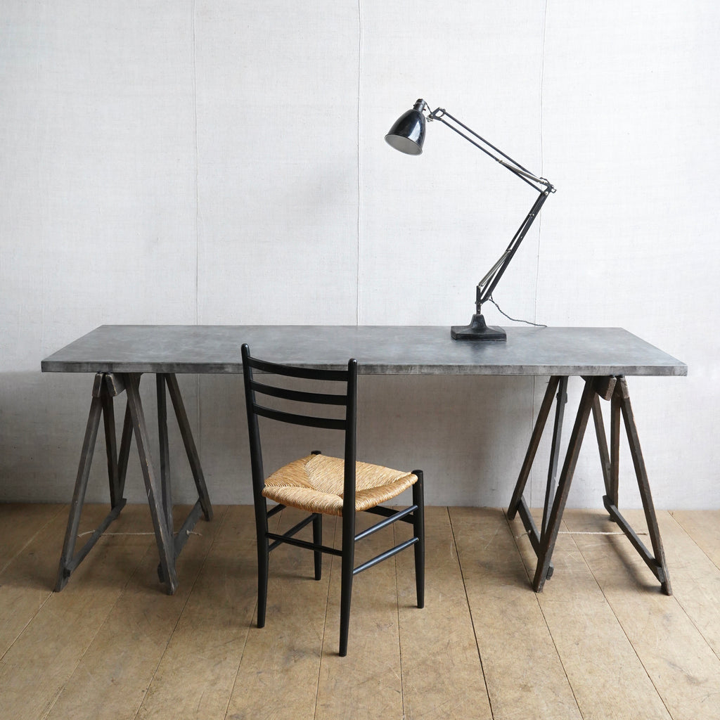 Zinc Topped Trestle Table