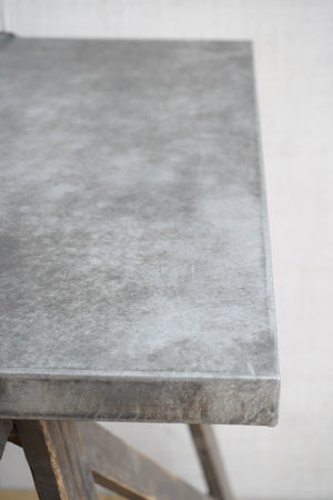 Zinc Topped Trestle Table