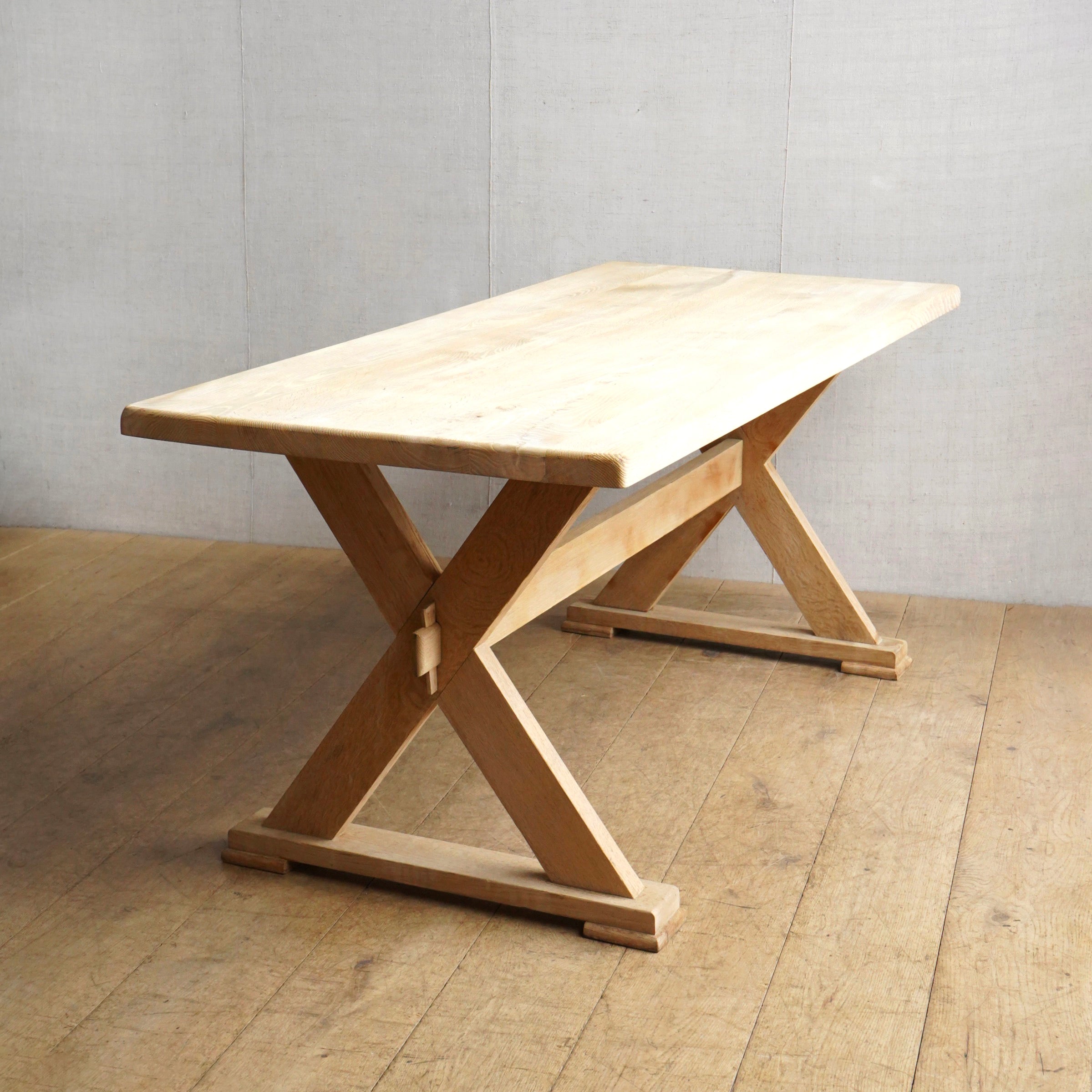 Oak Stripped Dining Table