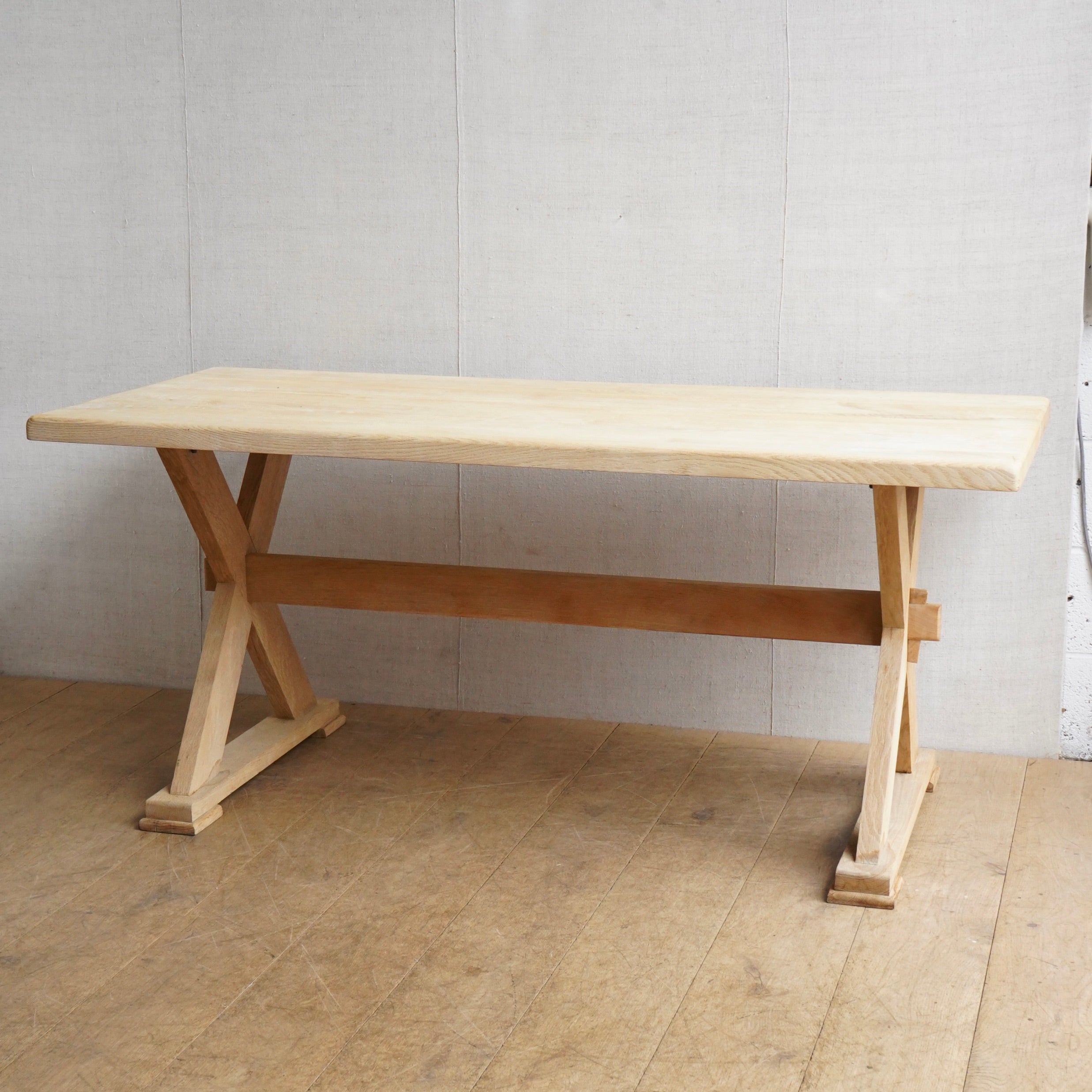 Oak Stripped Dining Table
