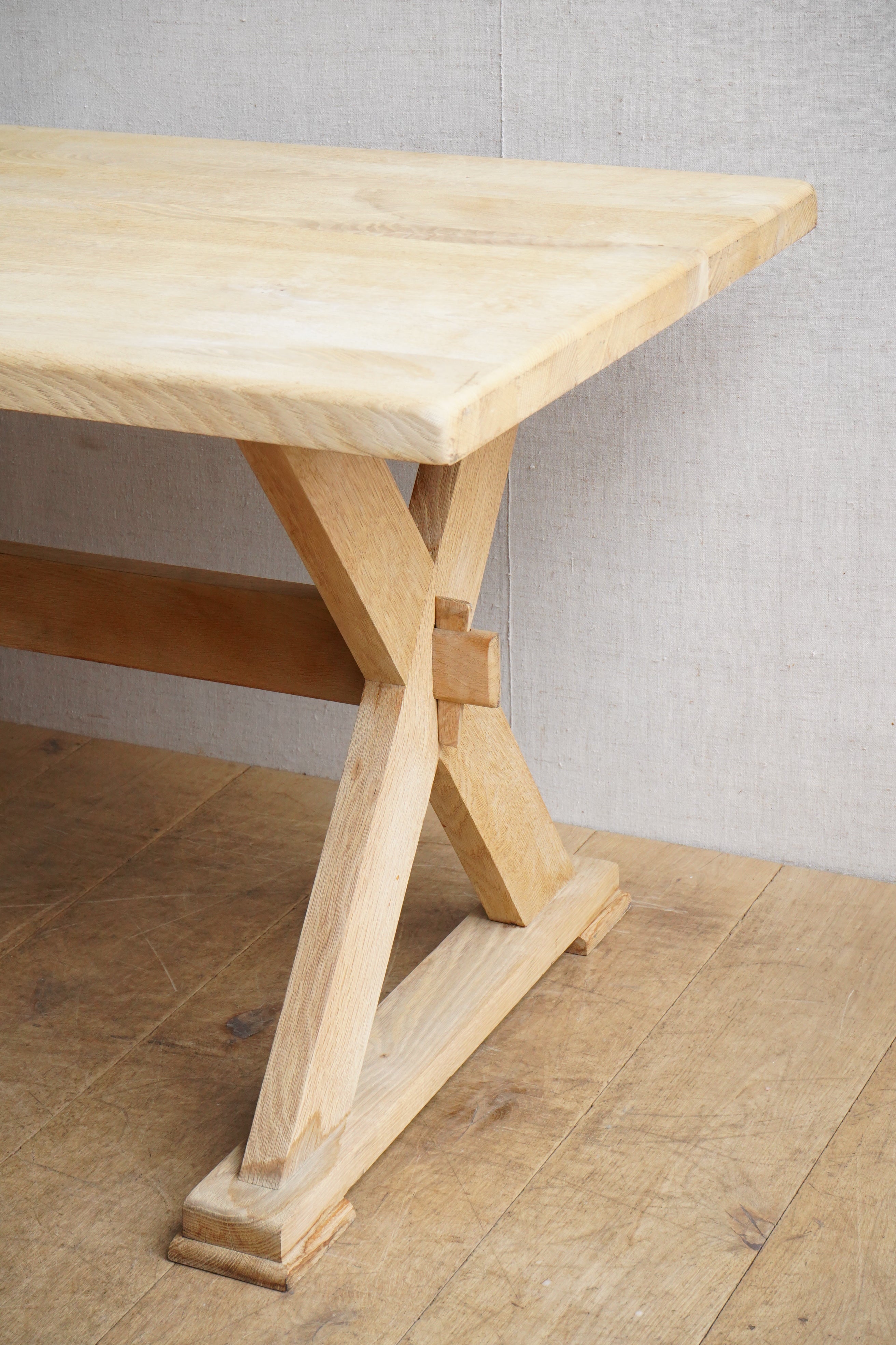 Oak Stripped Dining Table