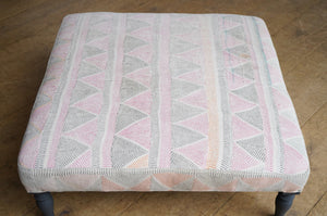 Upholstered Kantha Footstool