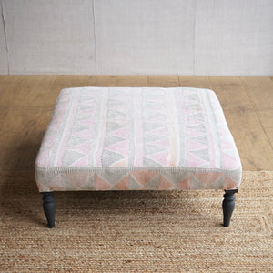 Upholstered Kantha Footstool