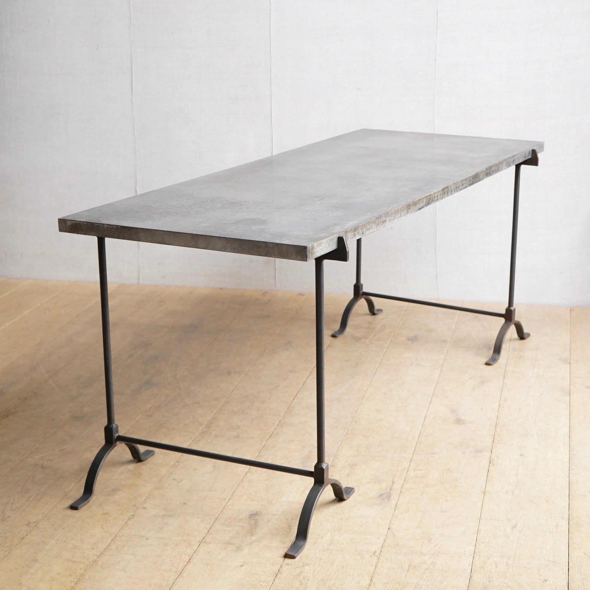 Zinc Topped Trestle Table