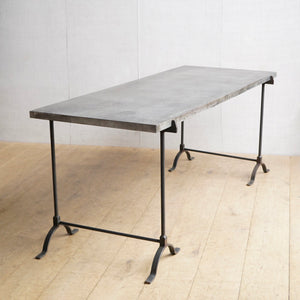 Zinc Topped Trestle Table