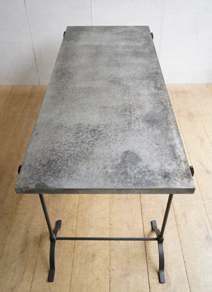 Zinc Topped Trestle Table