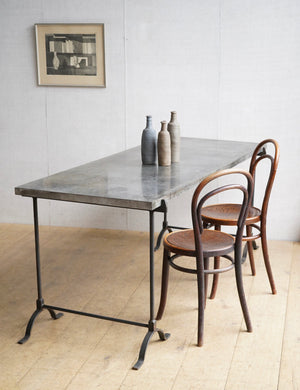 Zinc Topped Trestle Table