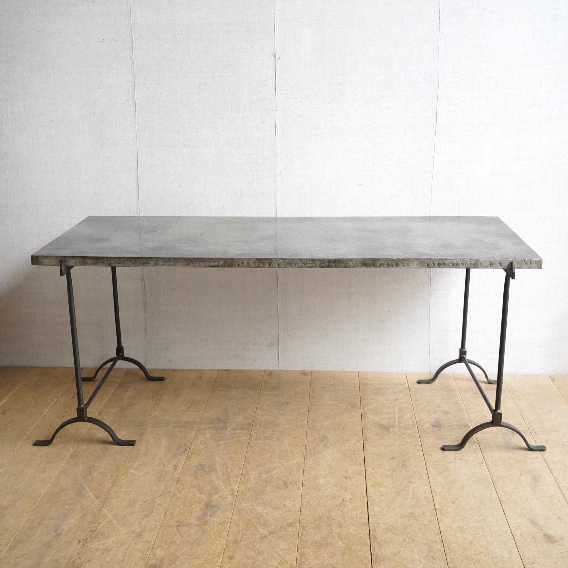 Zinc Topped Trestle Table