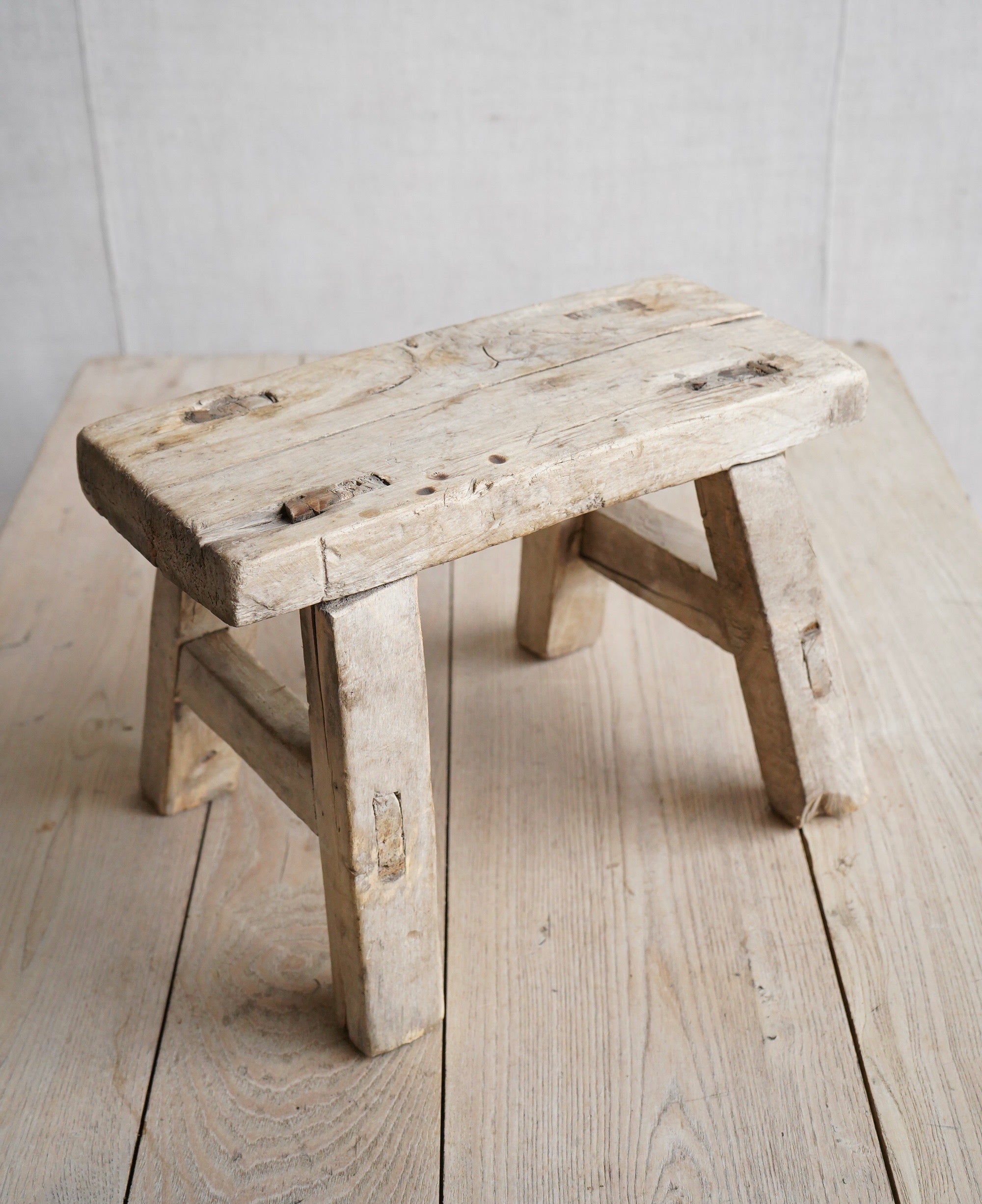 Pair of Mini Elm Stools