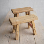 Pair of Mini Elm Stools